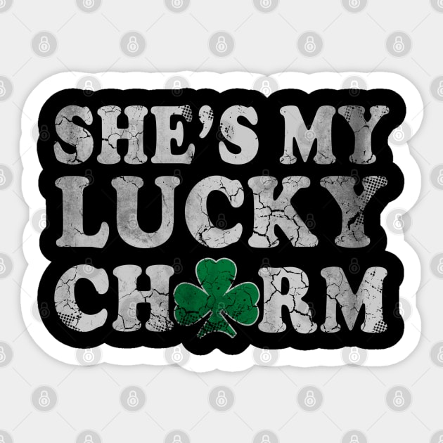 She's My Lucky Charm St Patrick's Day Matching Couples Sticker by E